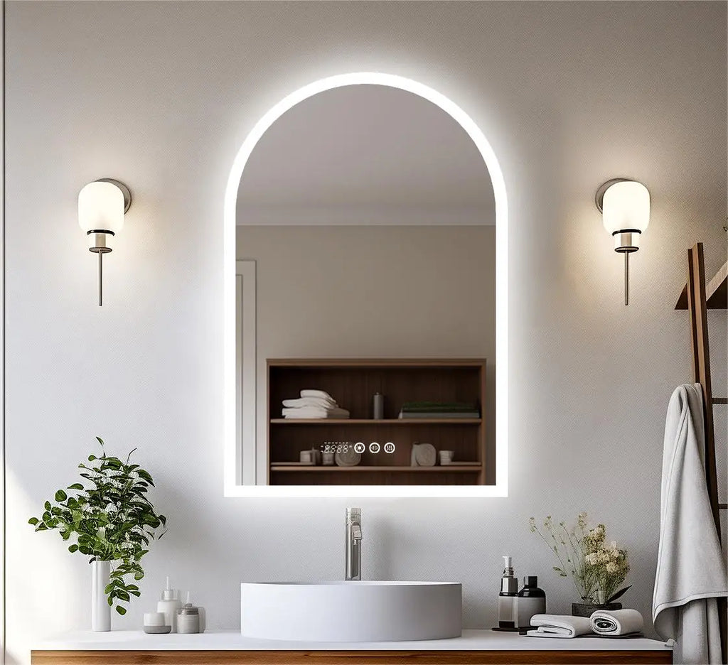 Vertical Arch-Shape LED Bath Mirror