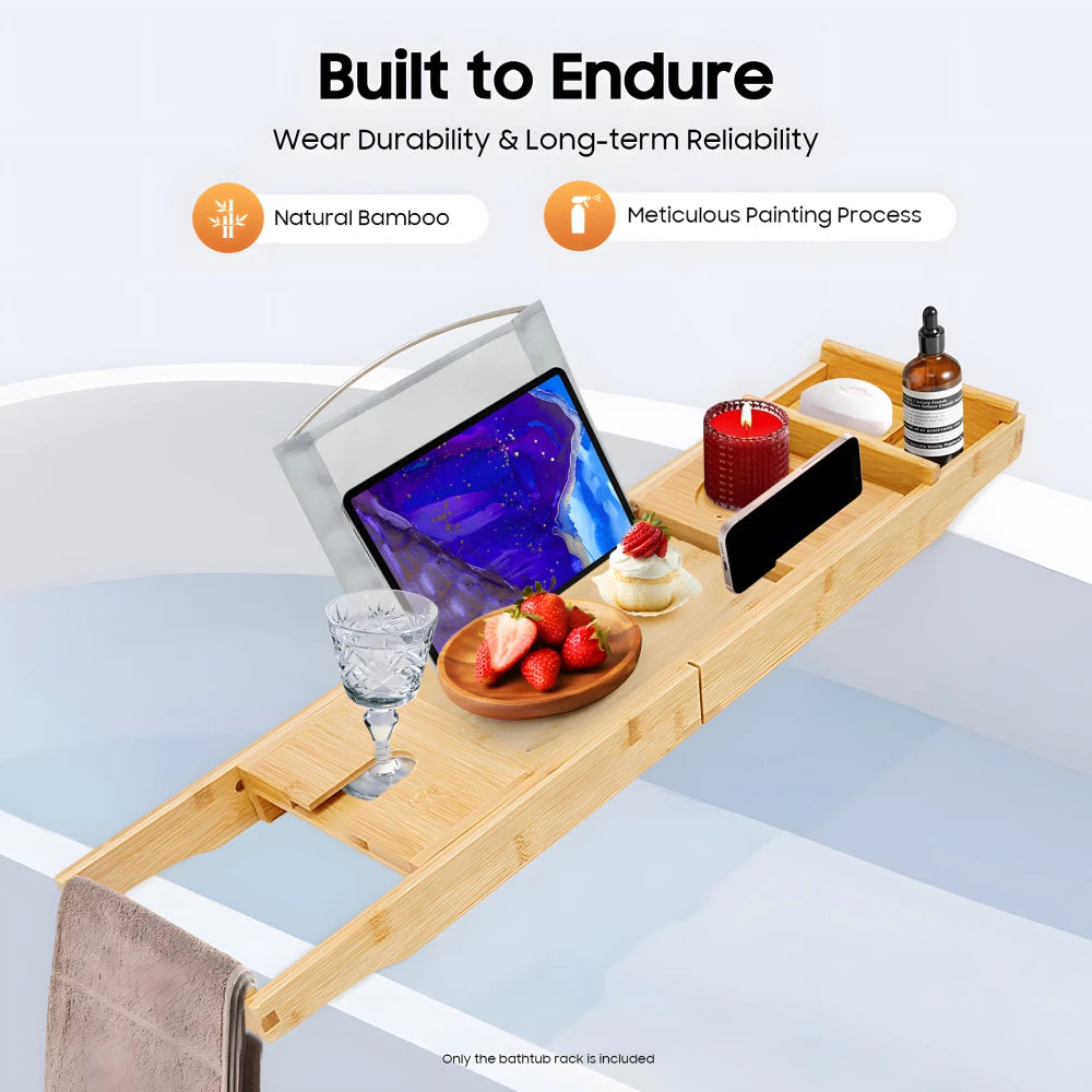 Bamboo Bathtub Expandable Bathroom Tray