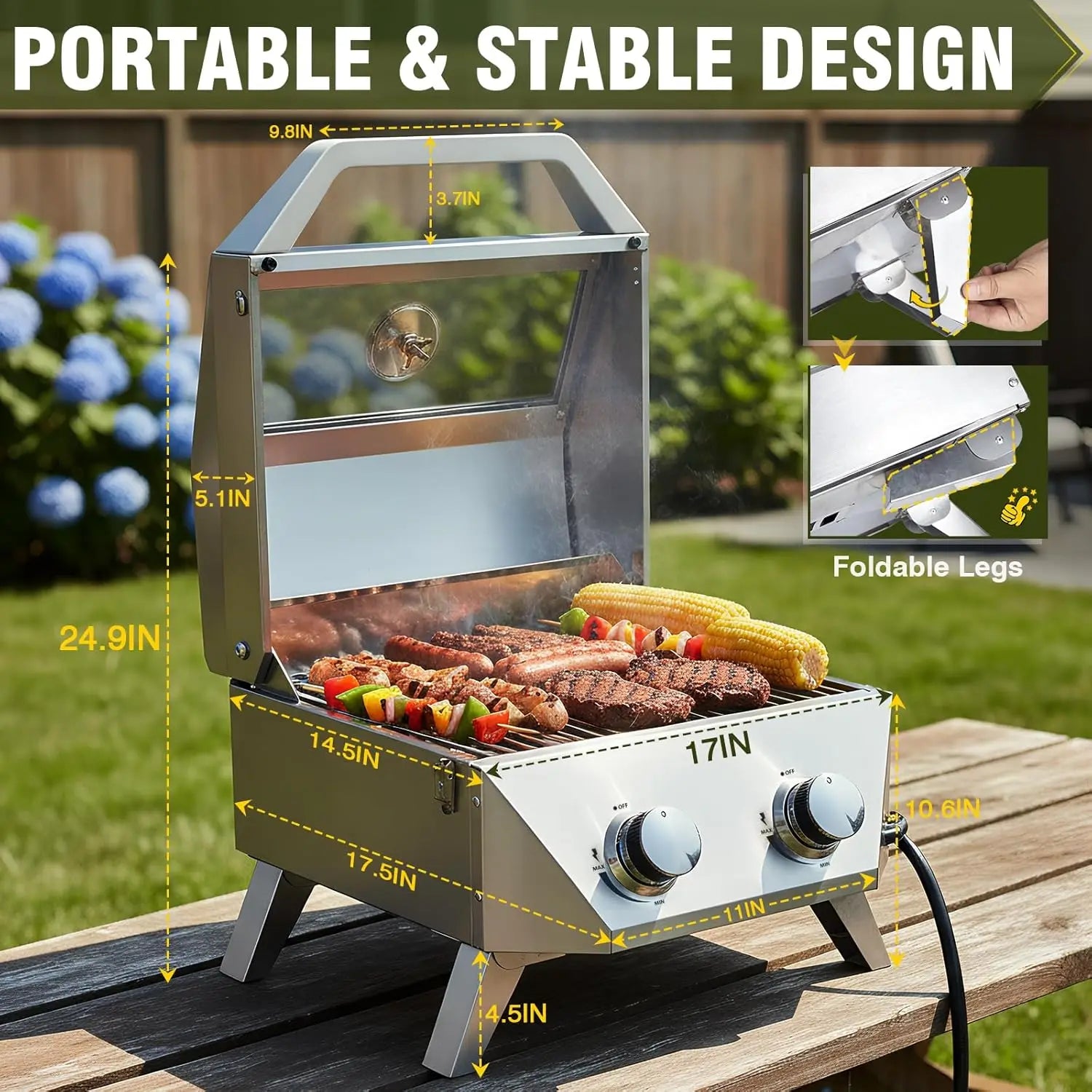 Tabletop Gas Grill 2 Burners