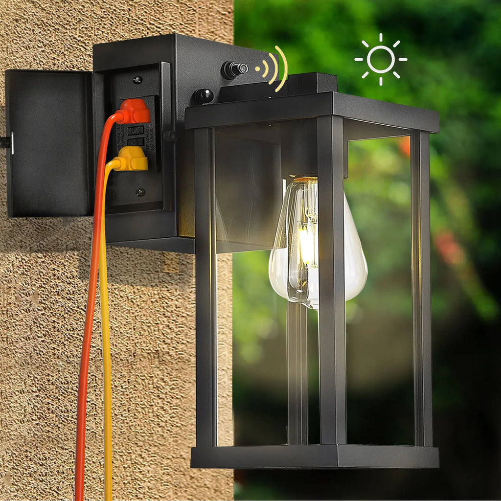 Porch Light With GFCI Outlet Dusk To Dawn