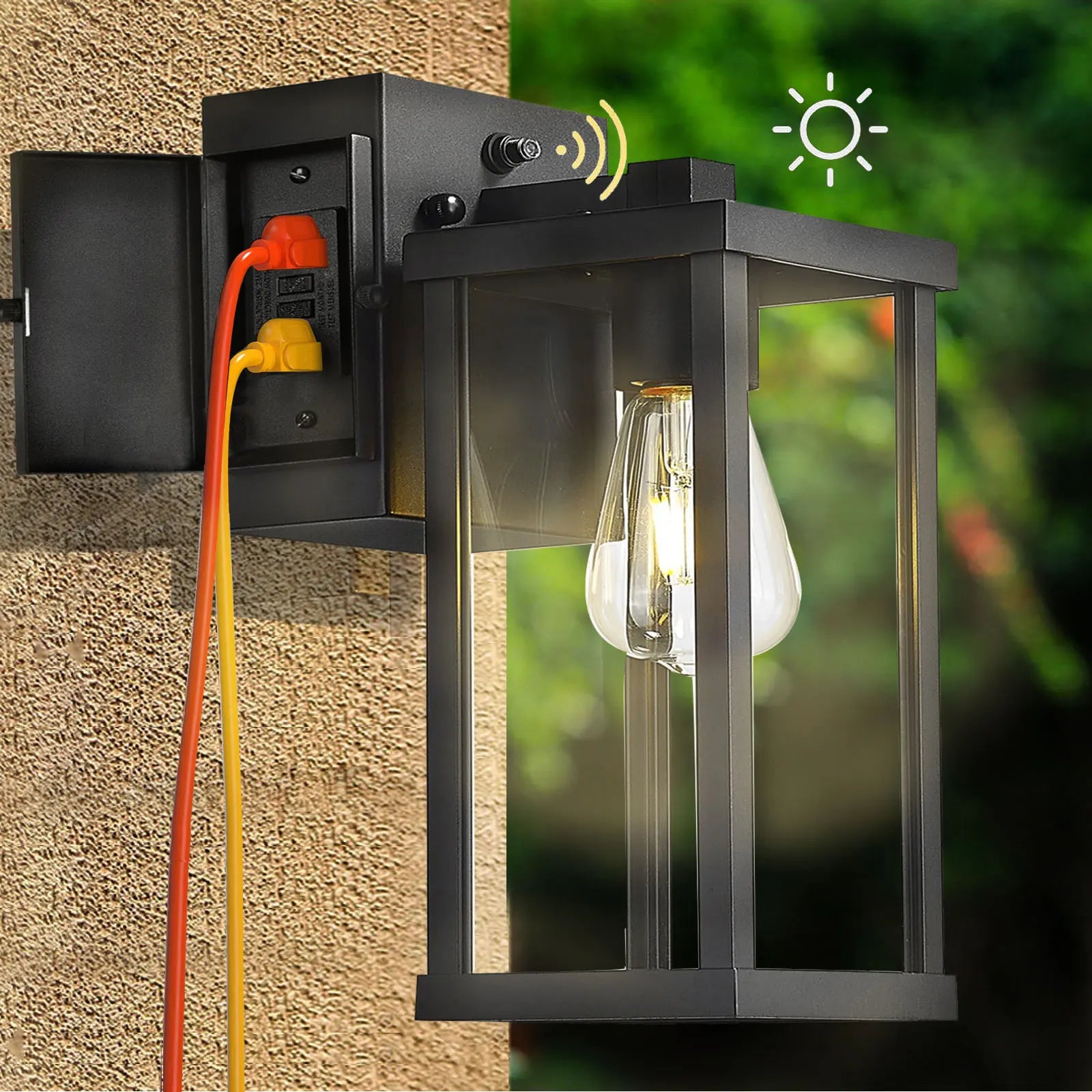 Porch Light With GFCI Outlet Dusk To Dawn