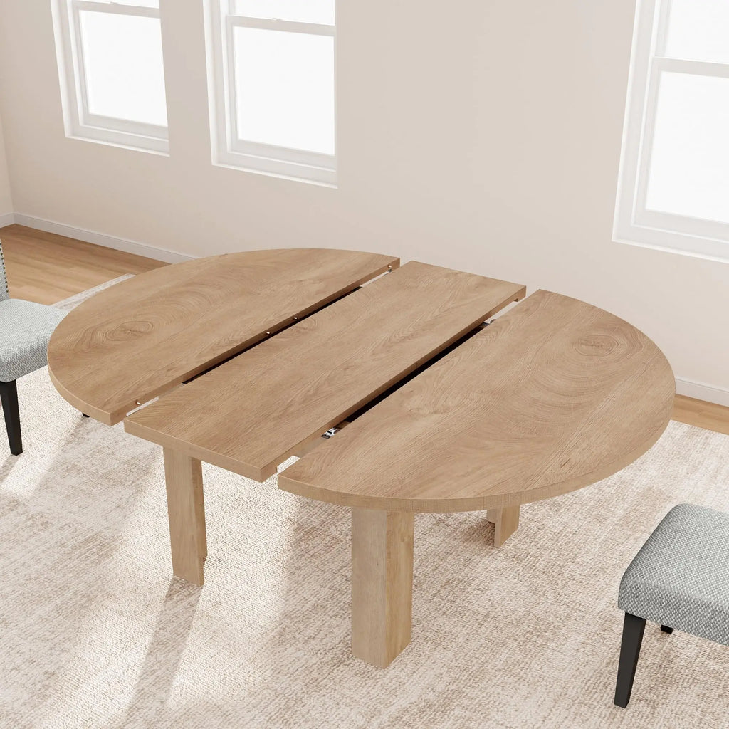 Extendable Round To Oval Dining Table