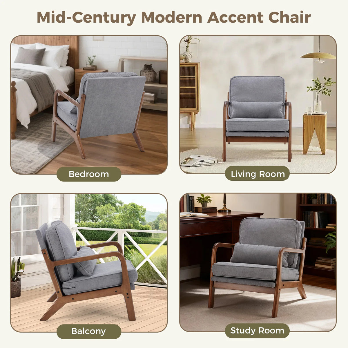 Wooden Frame Accent Chair