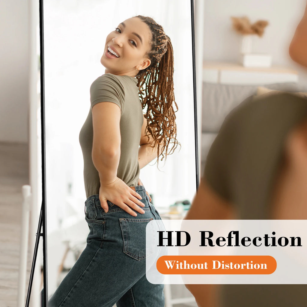 68"x26" Arched Full Length Mirror with Floor Stand