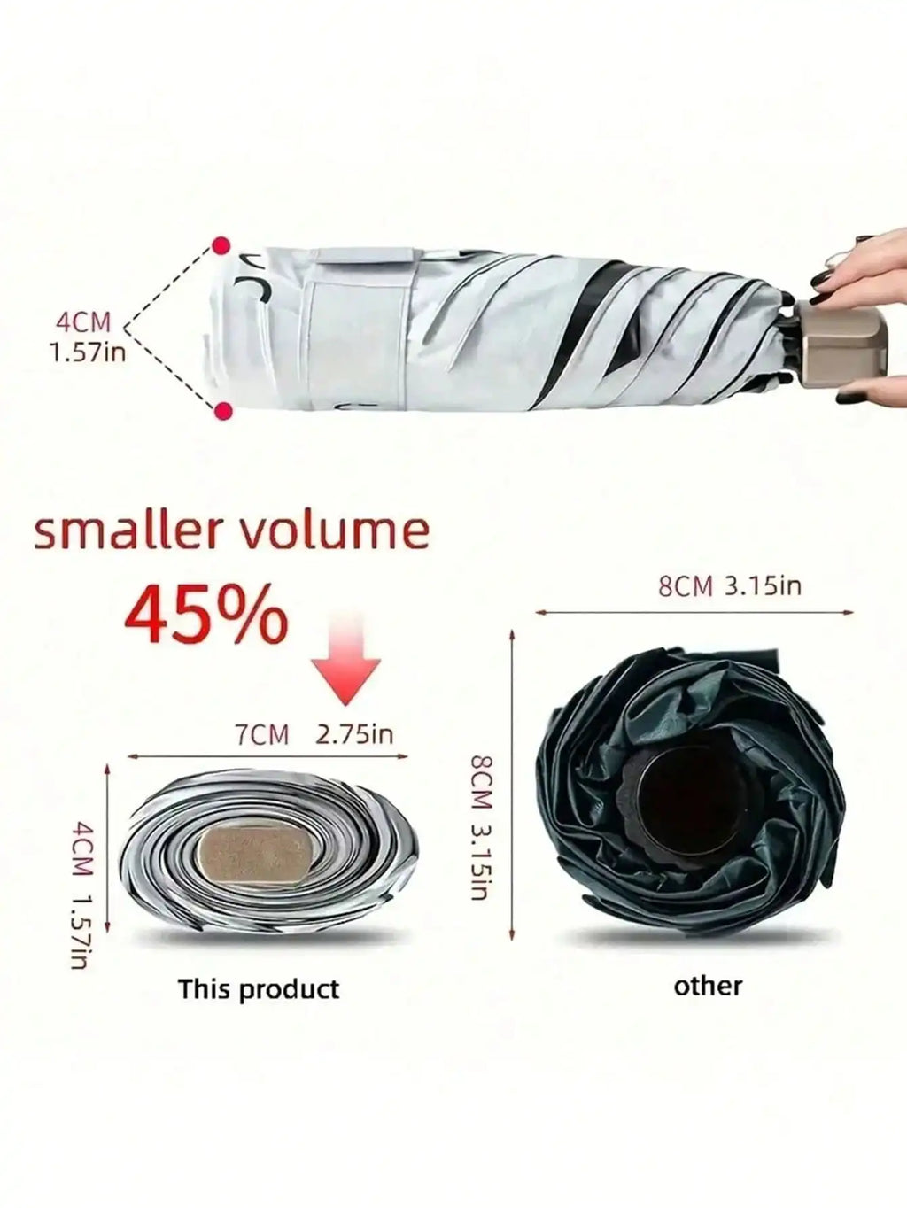 1pc Lightweight Portable Travel Umbrella,