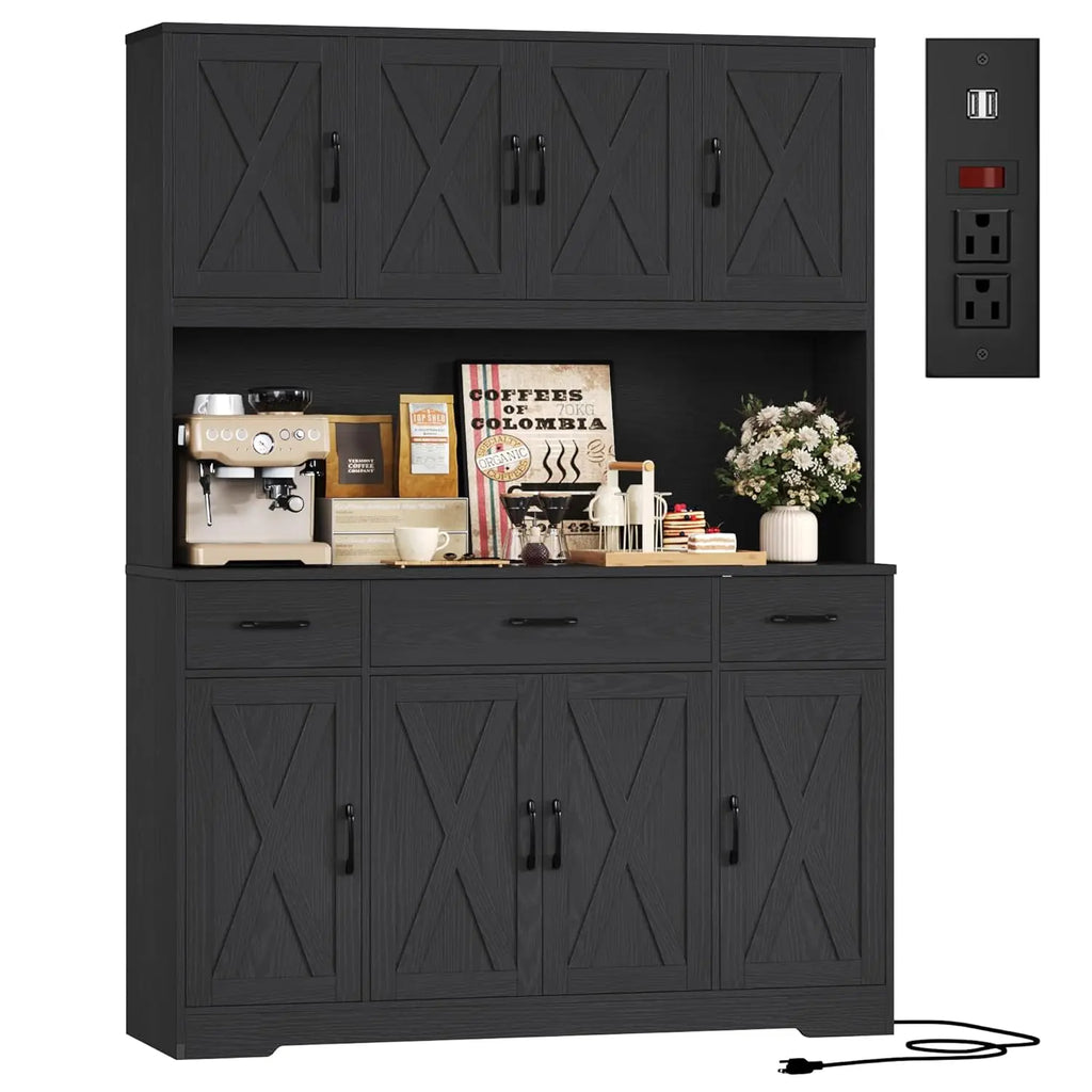 71" Tall Pantry Cabinet with Charging Station