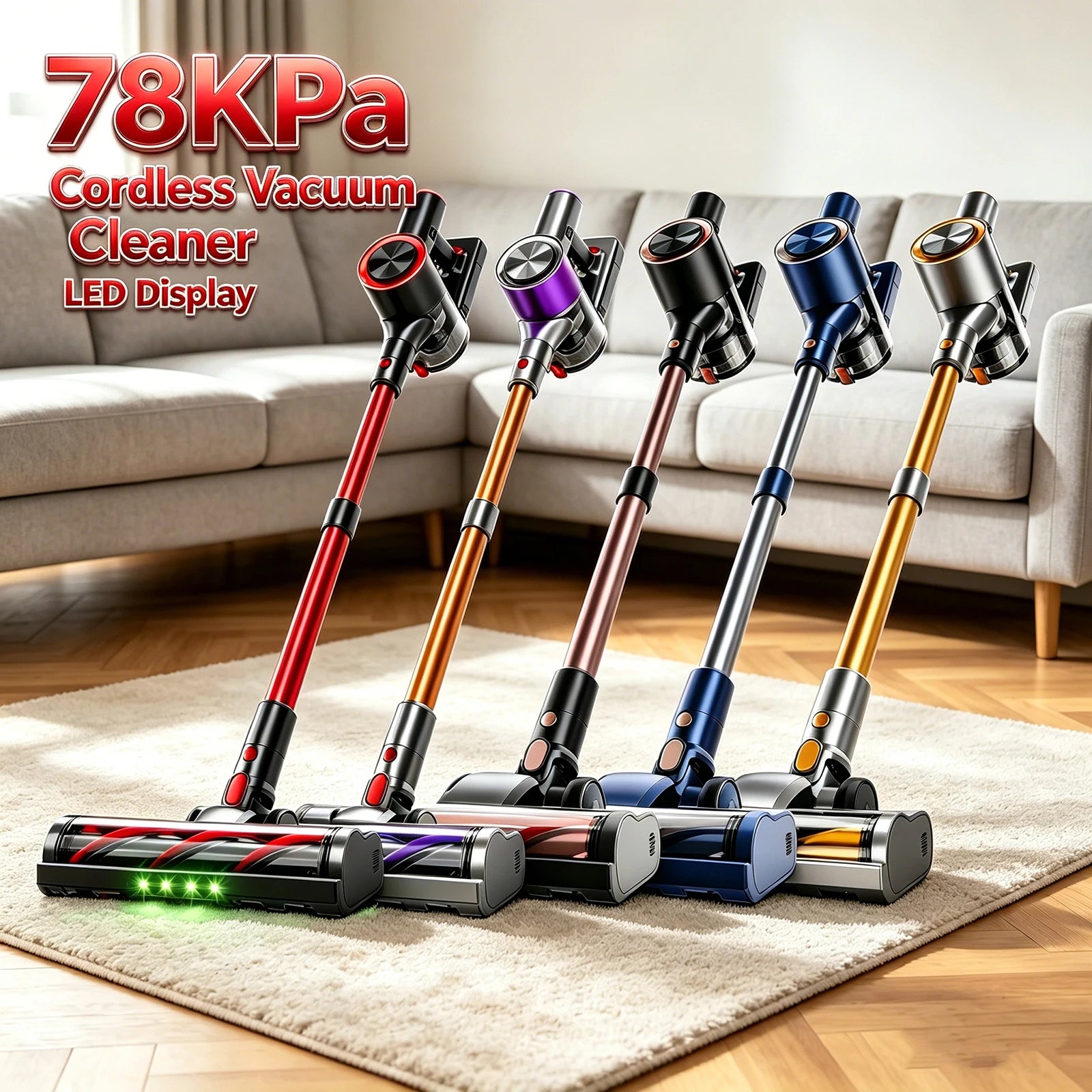 Powerful Cordless Vacuum, LED Display