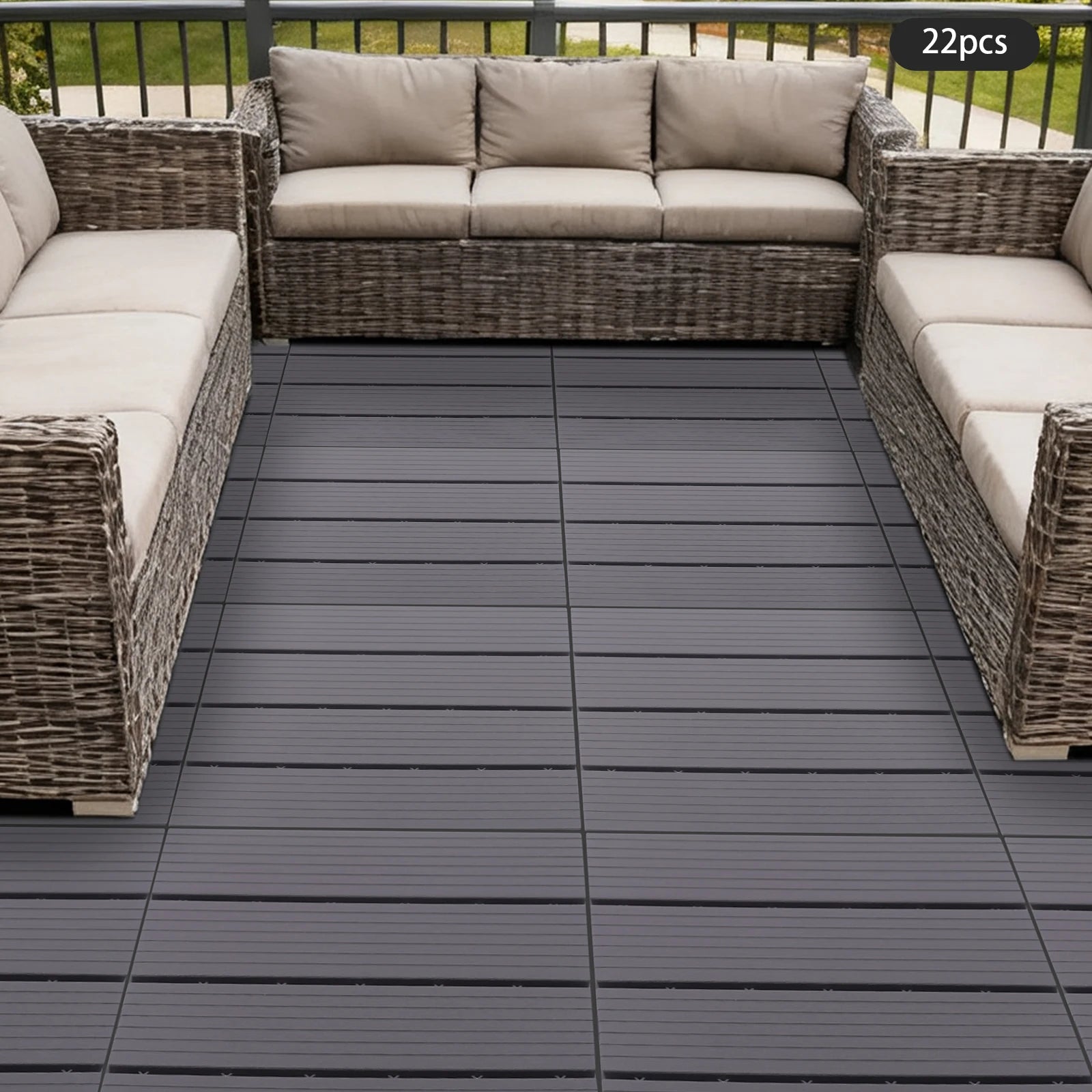 22 PCS Composite Waterproof Anti Slip Outdoor/ Indoor Flooring