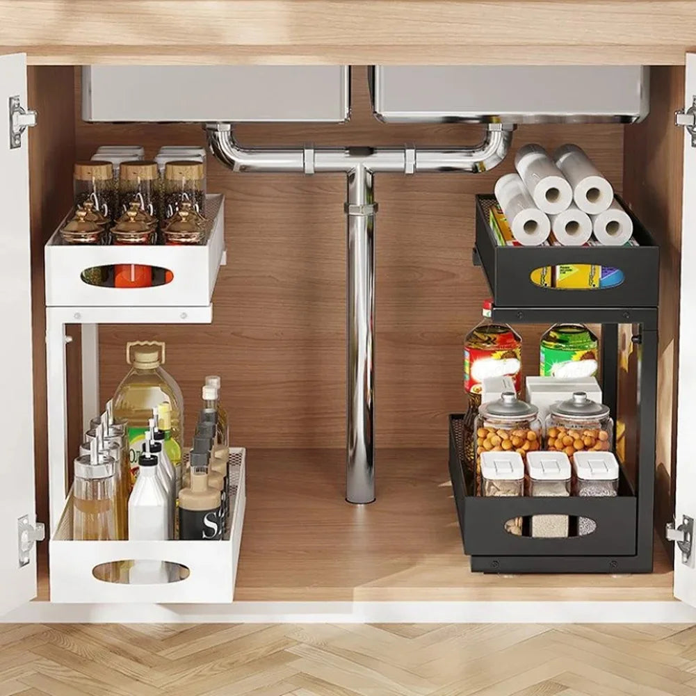 2 Tier Adjustable Height Under Sink Organizer
