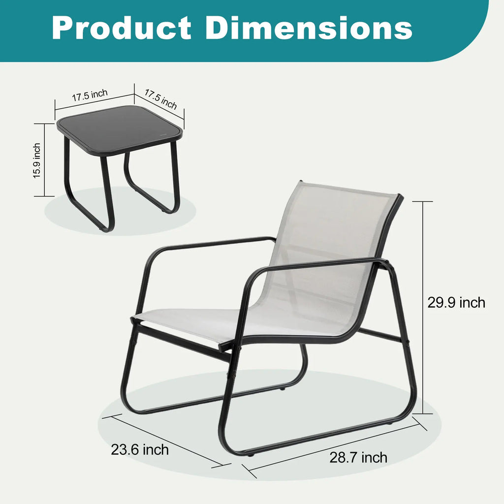 Patio Furniture 3 Pc. Set with Table
