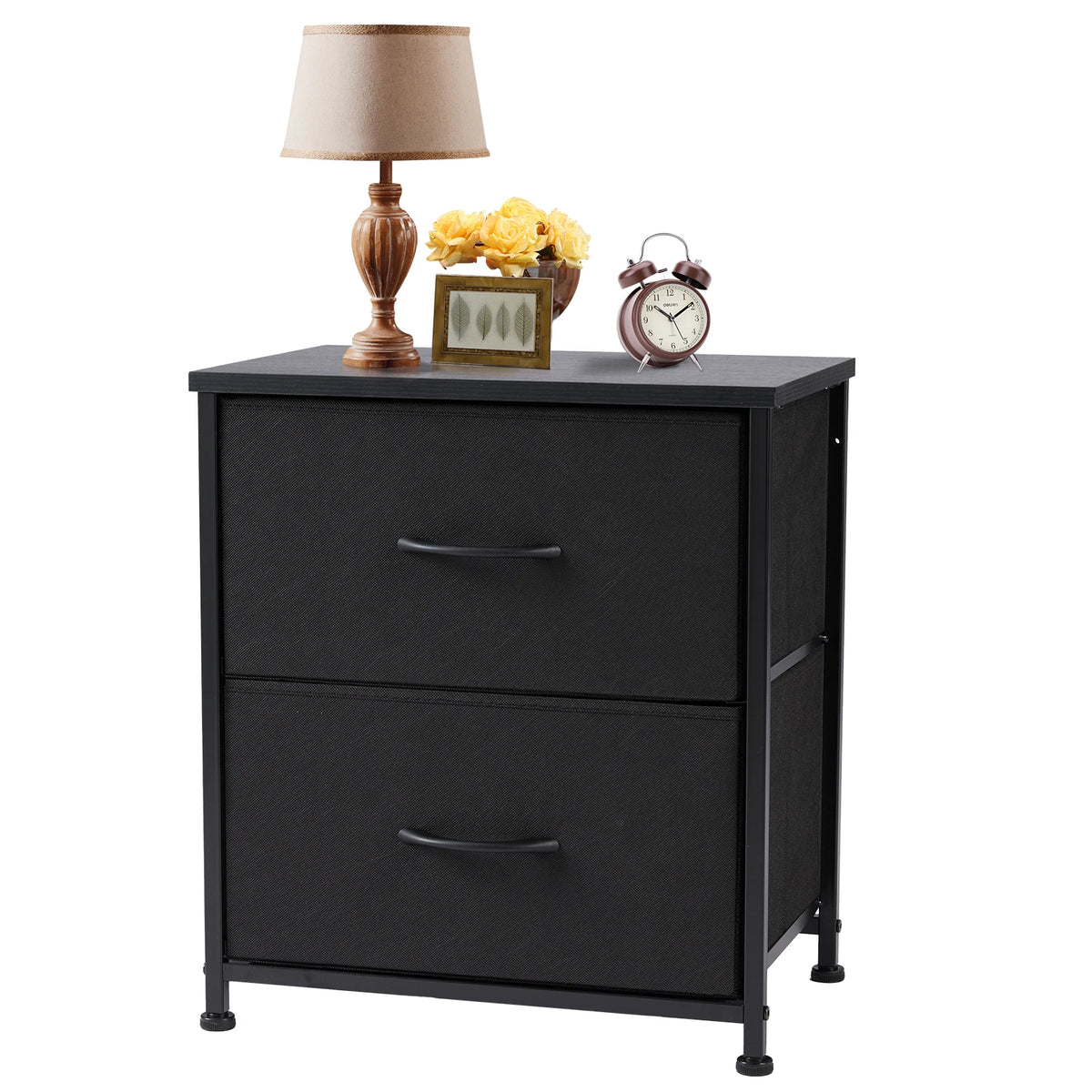 Nightstand Fabric Drawers  Table Storage