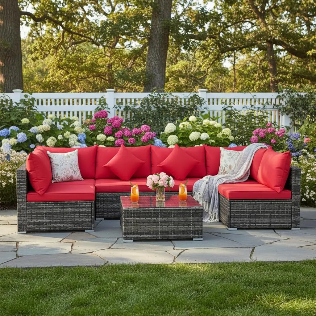 7 Pieces Wicker Patio Furniture Set