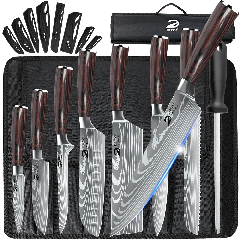 8pcs Stainless Steel Chef Knives