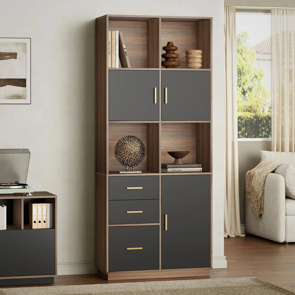 Bookcase with 3 Drawers & Doors