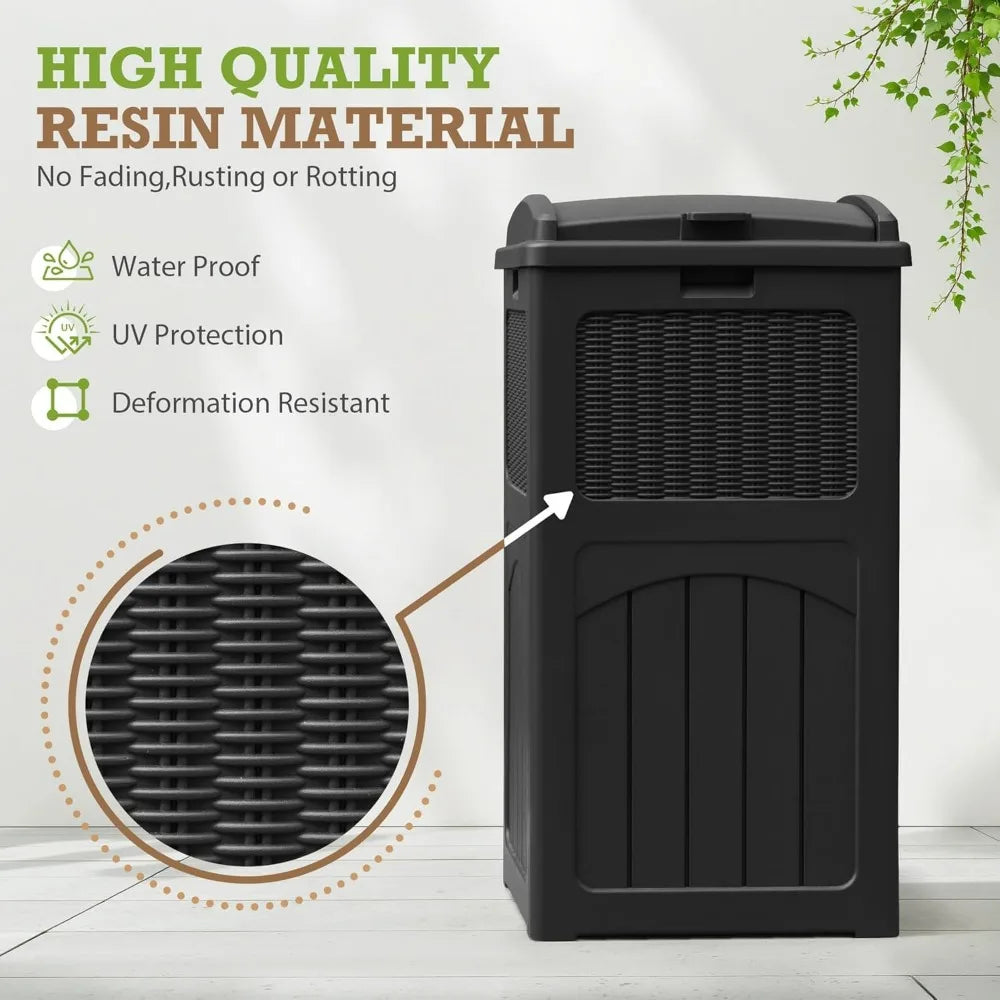 2 pk. 35 Gallon waterproof Trash Can with Lid.