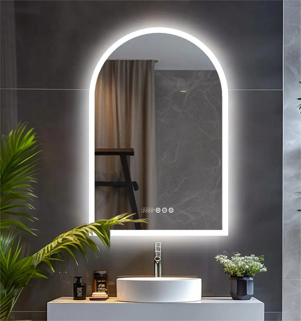 Vertical Arch-Shape LED Bath Mirror
