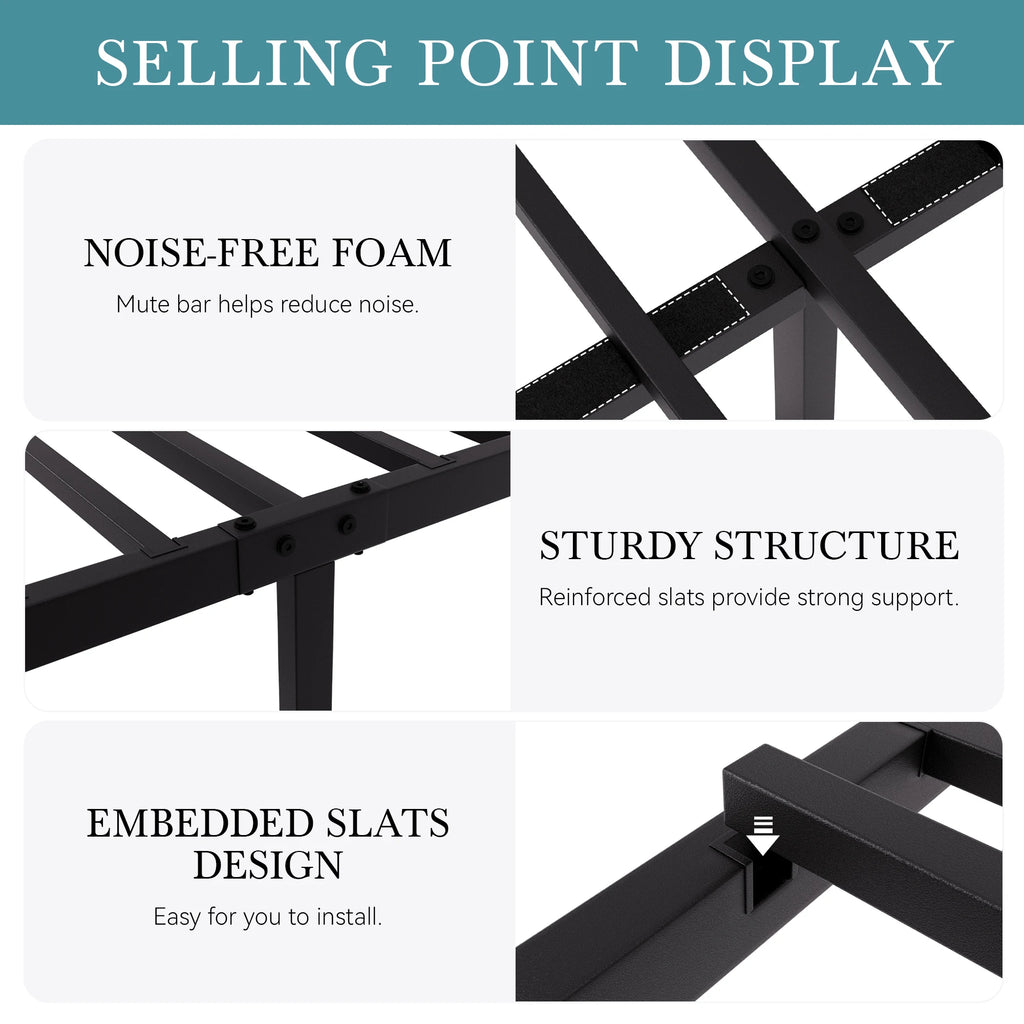 Platform Bed Frame with Headboard, Footboard, Under-Bed Storage