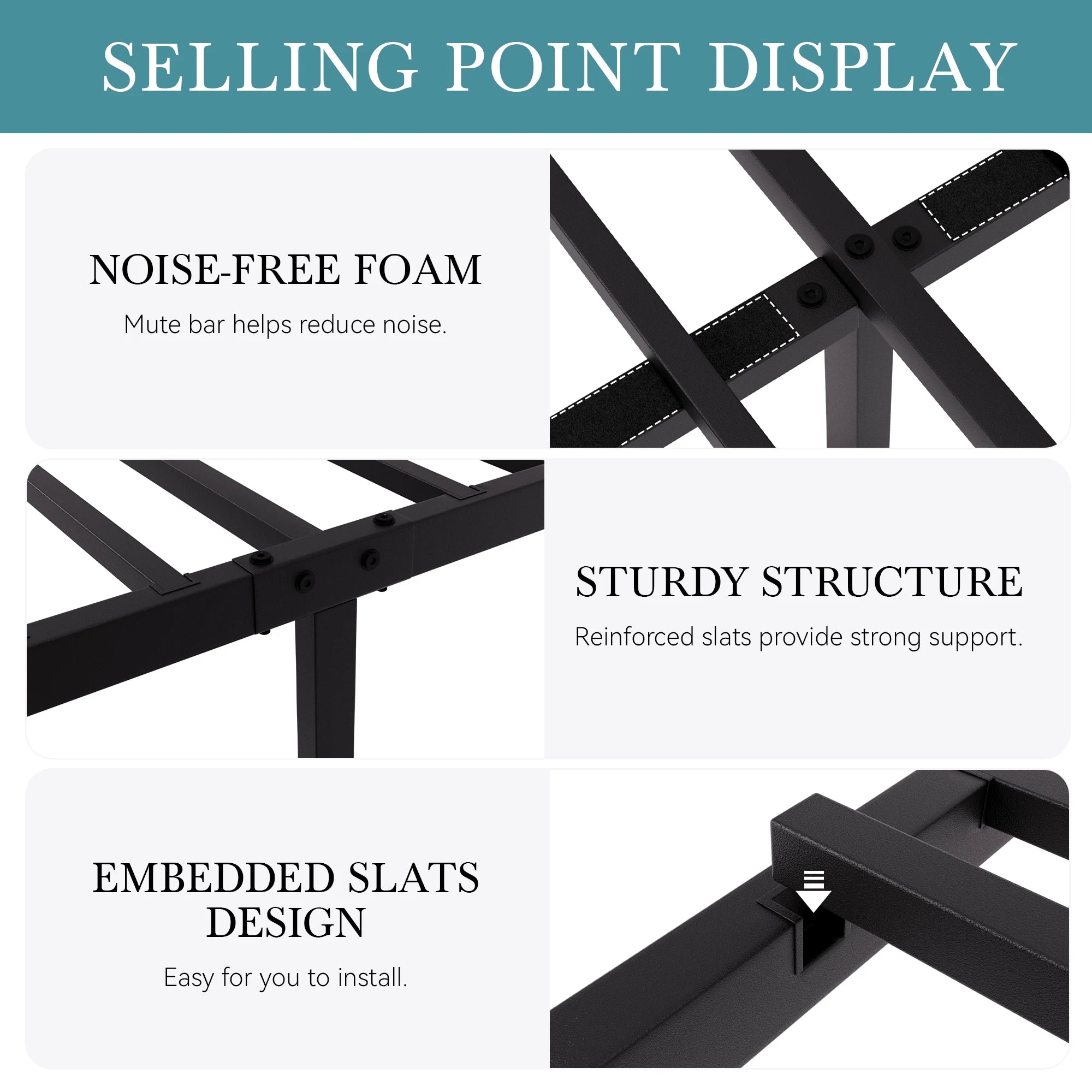 Platform Bed Frame with Headboard, Footboard, Under-Bed Storage