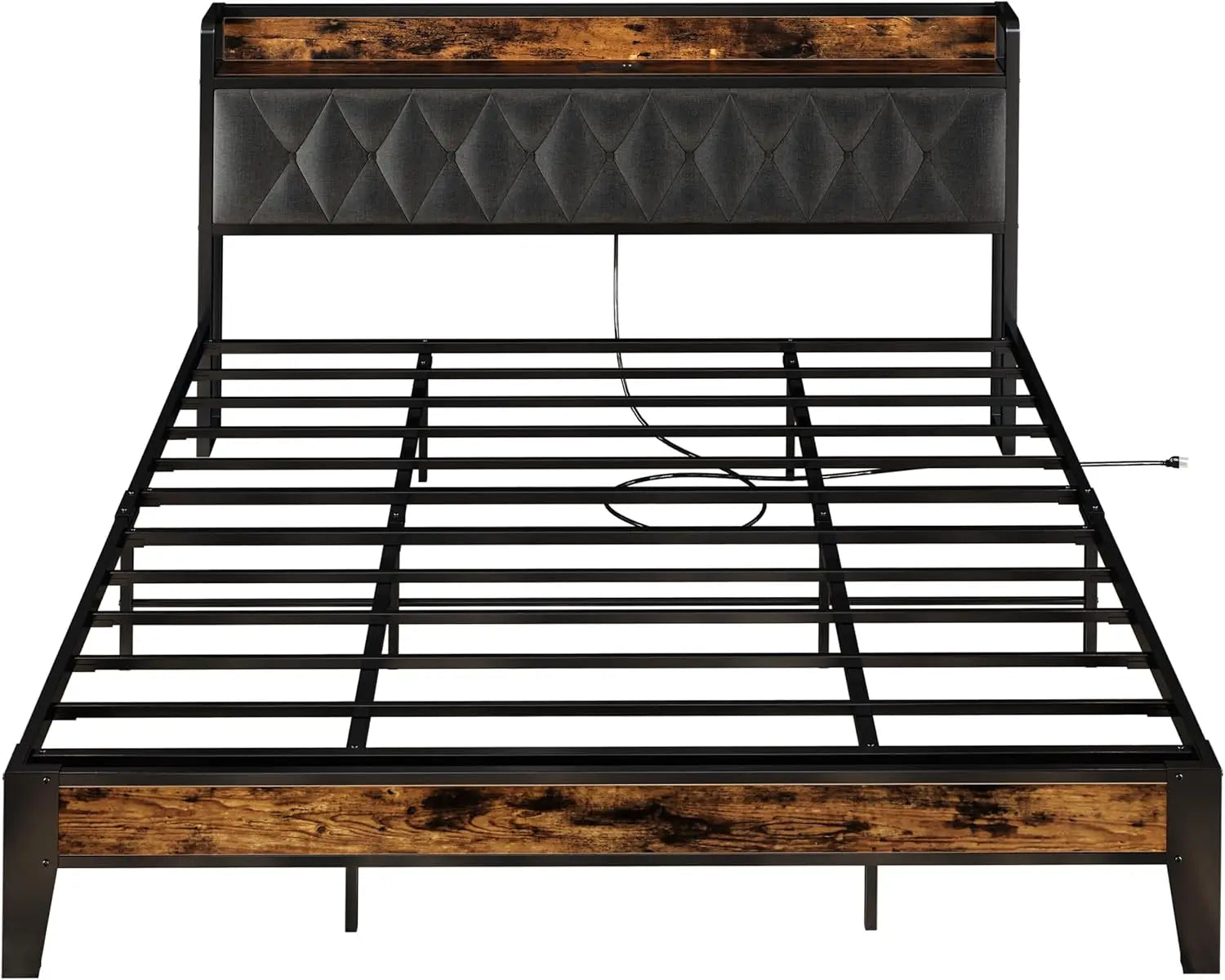 Bed Frames, Storage Headboard with Outlets Twin/TwinXL/Full/Queen/King