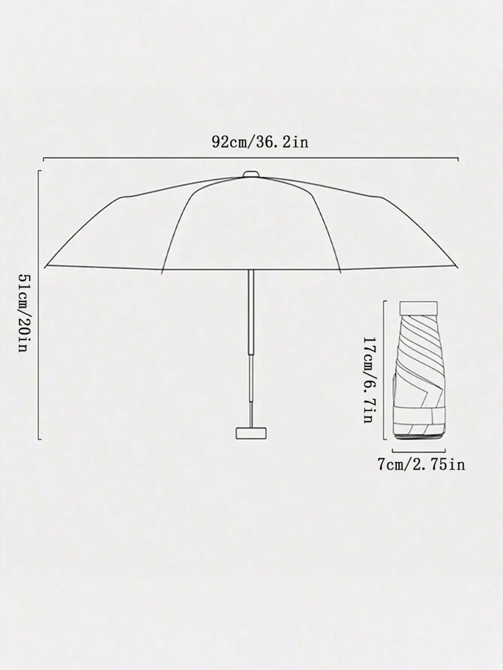 1pc Lightweight Portable Travel Umbrella,