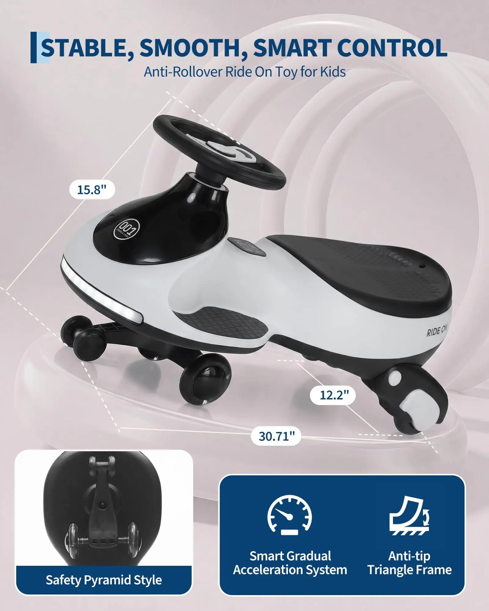 12V 2-in-1 Ride On Electric Wiggle Car
