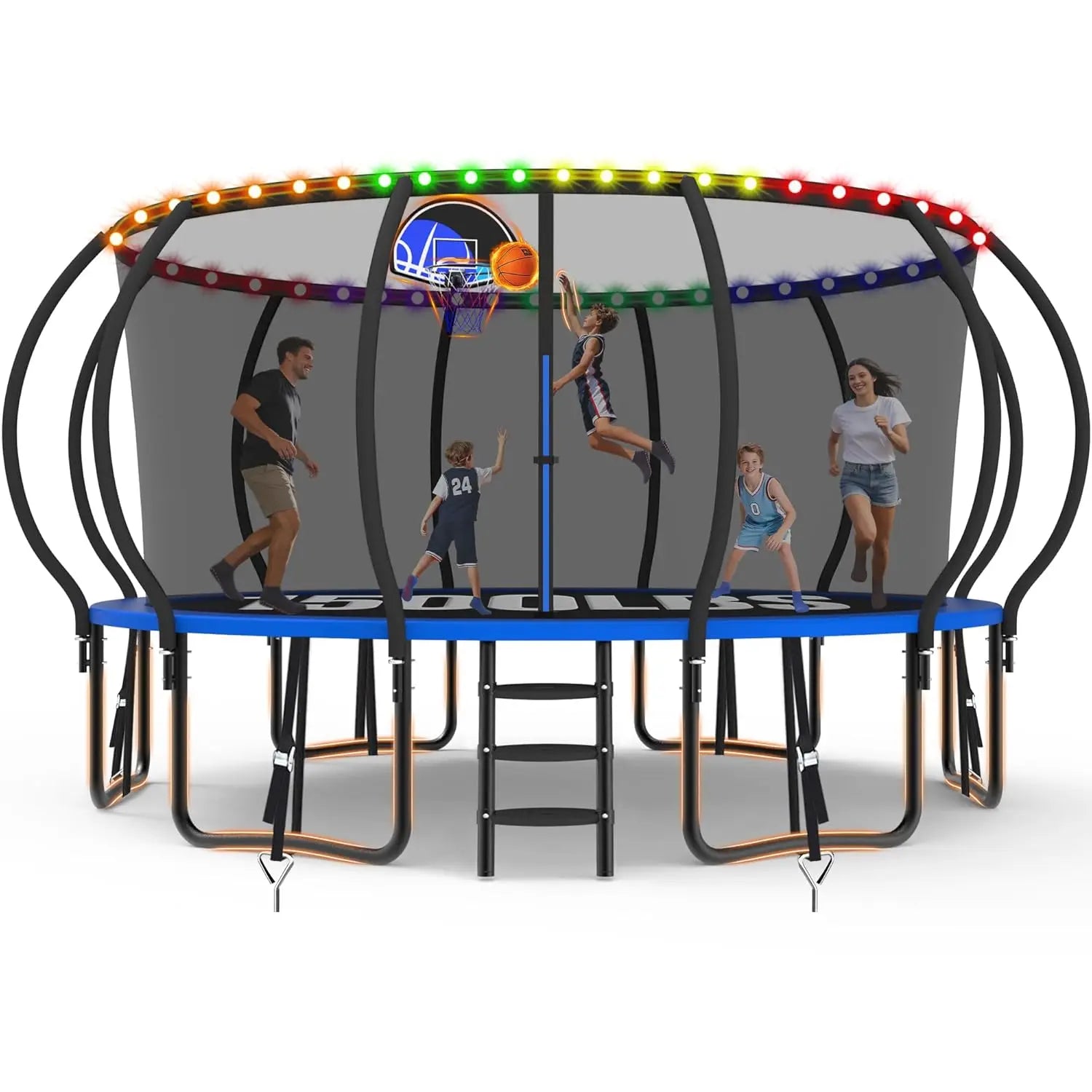 Outdoor Trampoline for Kids with Basketball