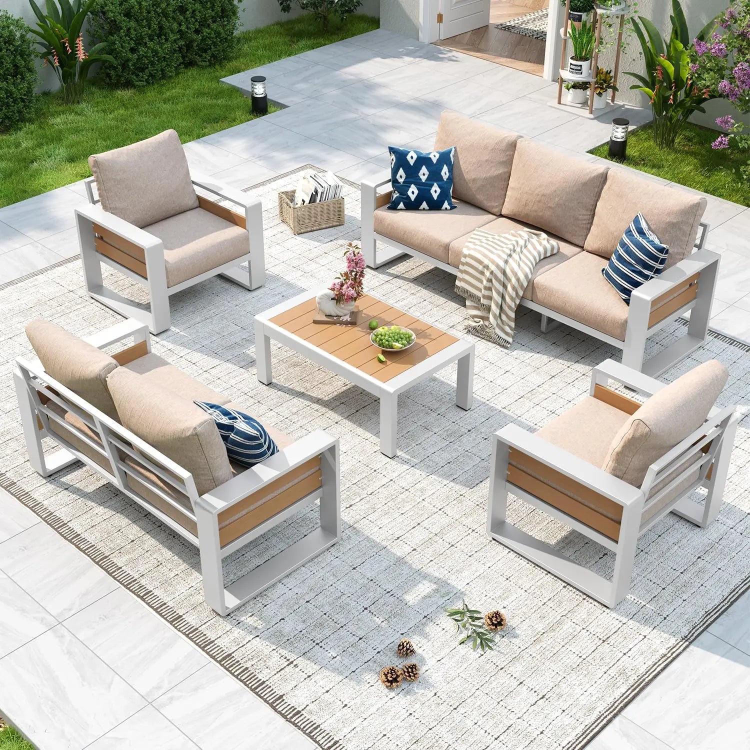 Aluminum 5 Piece Luxury Outdoor Sectional