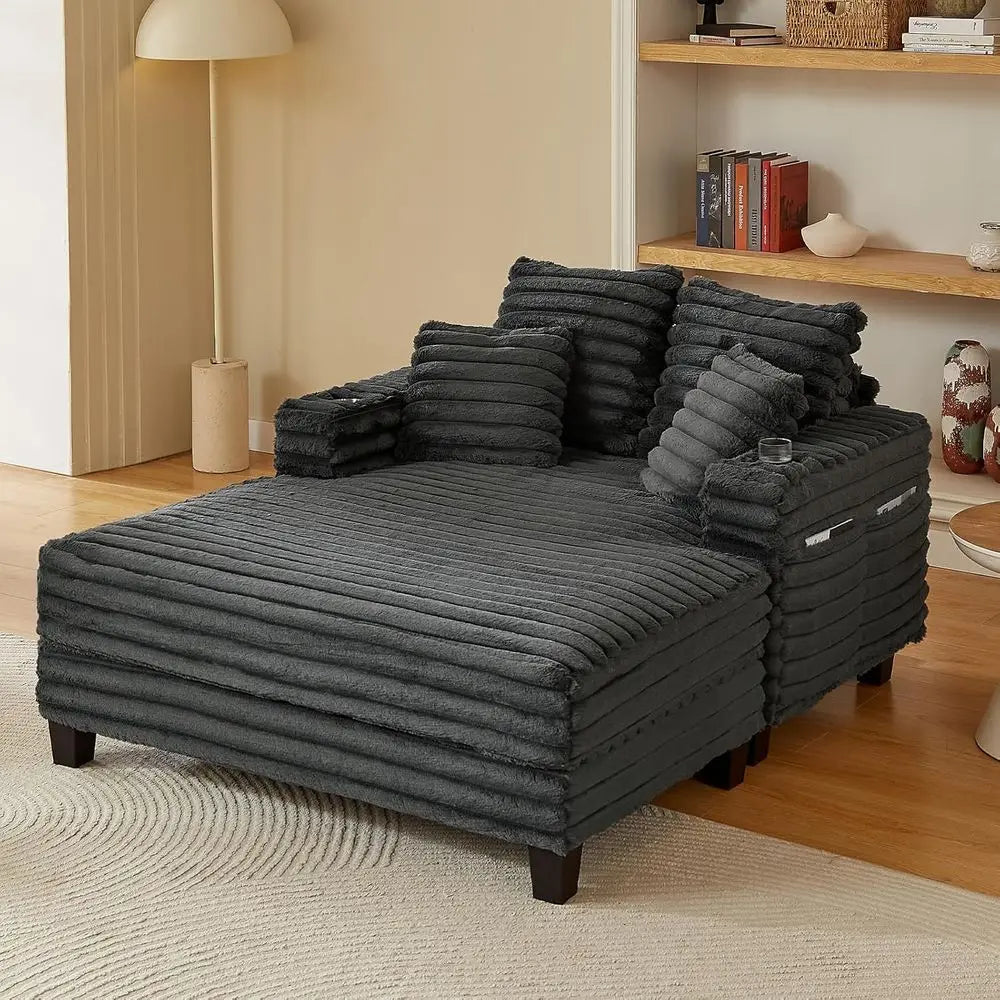 Oversized Corduroy Chaise Lounge