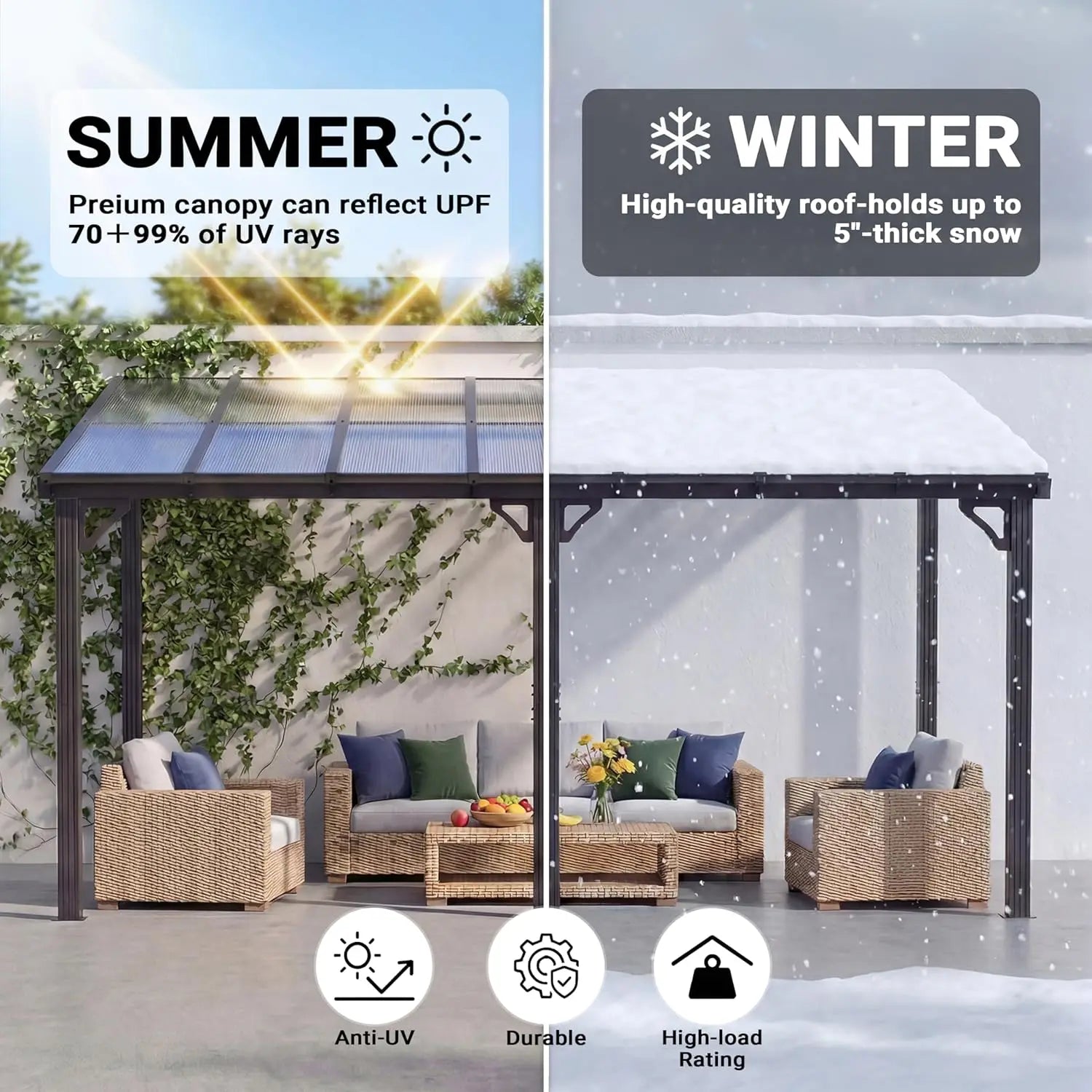 10'x14'  Lean to Gazebo, Pergolas