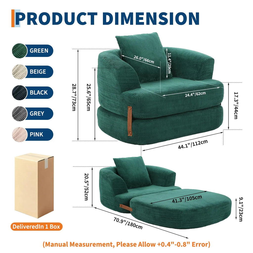 Folding Sofa Bed with Backrest