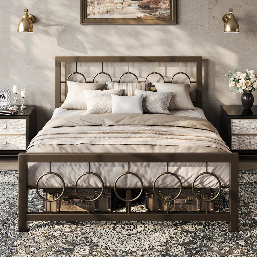 Platform Bed Frame with Headboard, Footboard, Under-Bed Storage