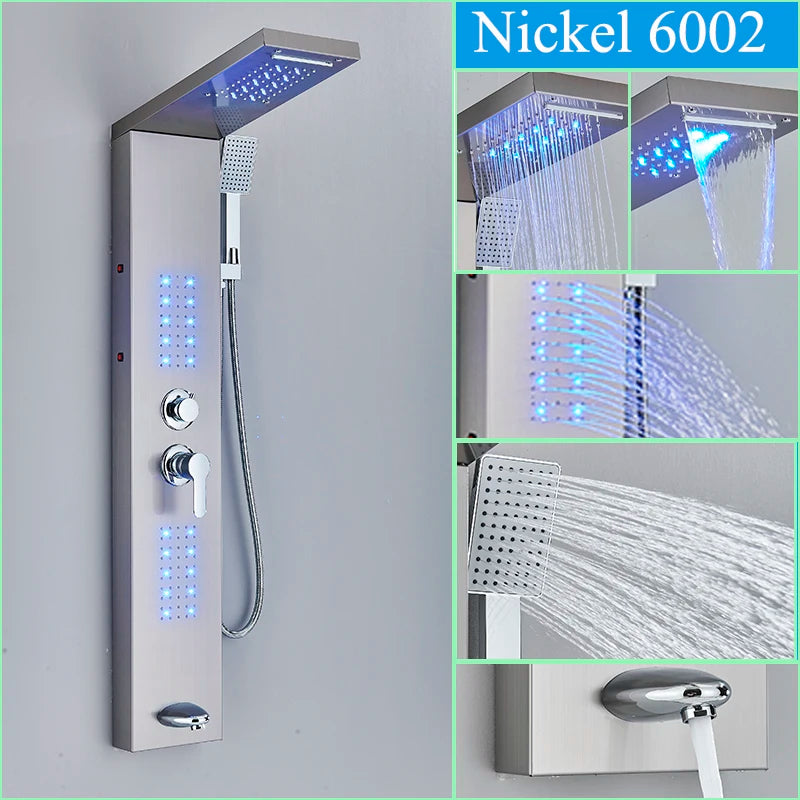 Black LED Shower Faucet Shower Panel & Column