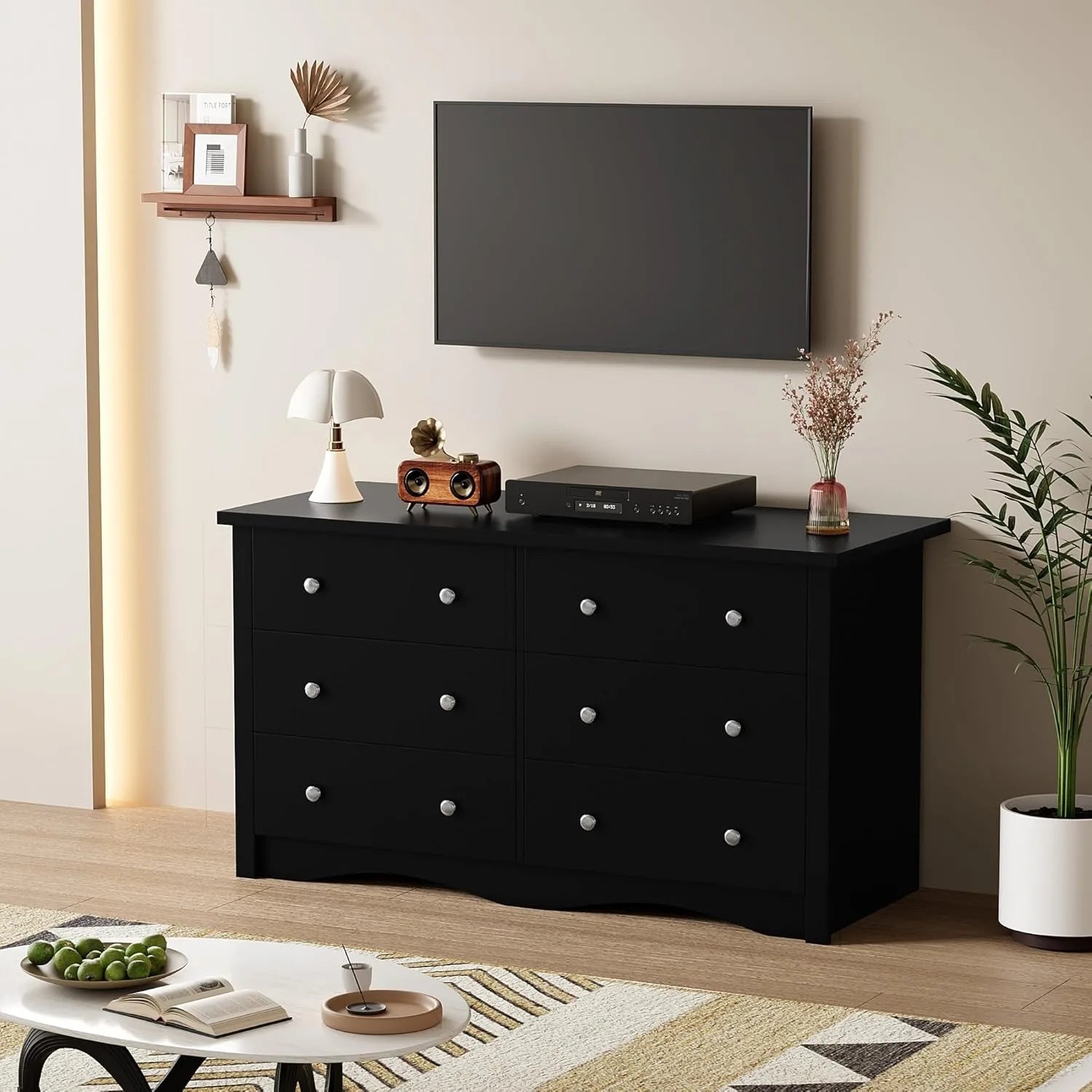 6 Drawer Dresser Wood Chest