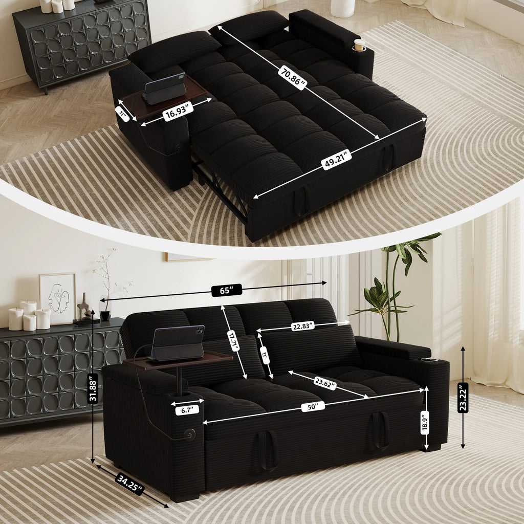 3-in-1 Folding Convertible Sofa Bed