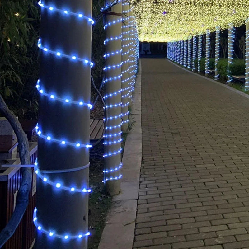 Solar Rope LED Lights Waterproof Outdoor w/ 8 Modes