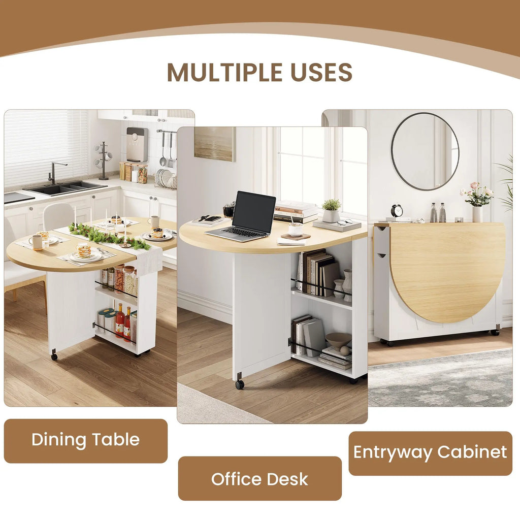Folding Dining Table With Wine Rack