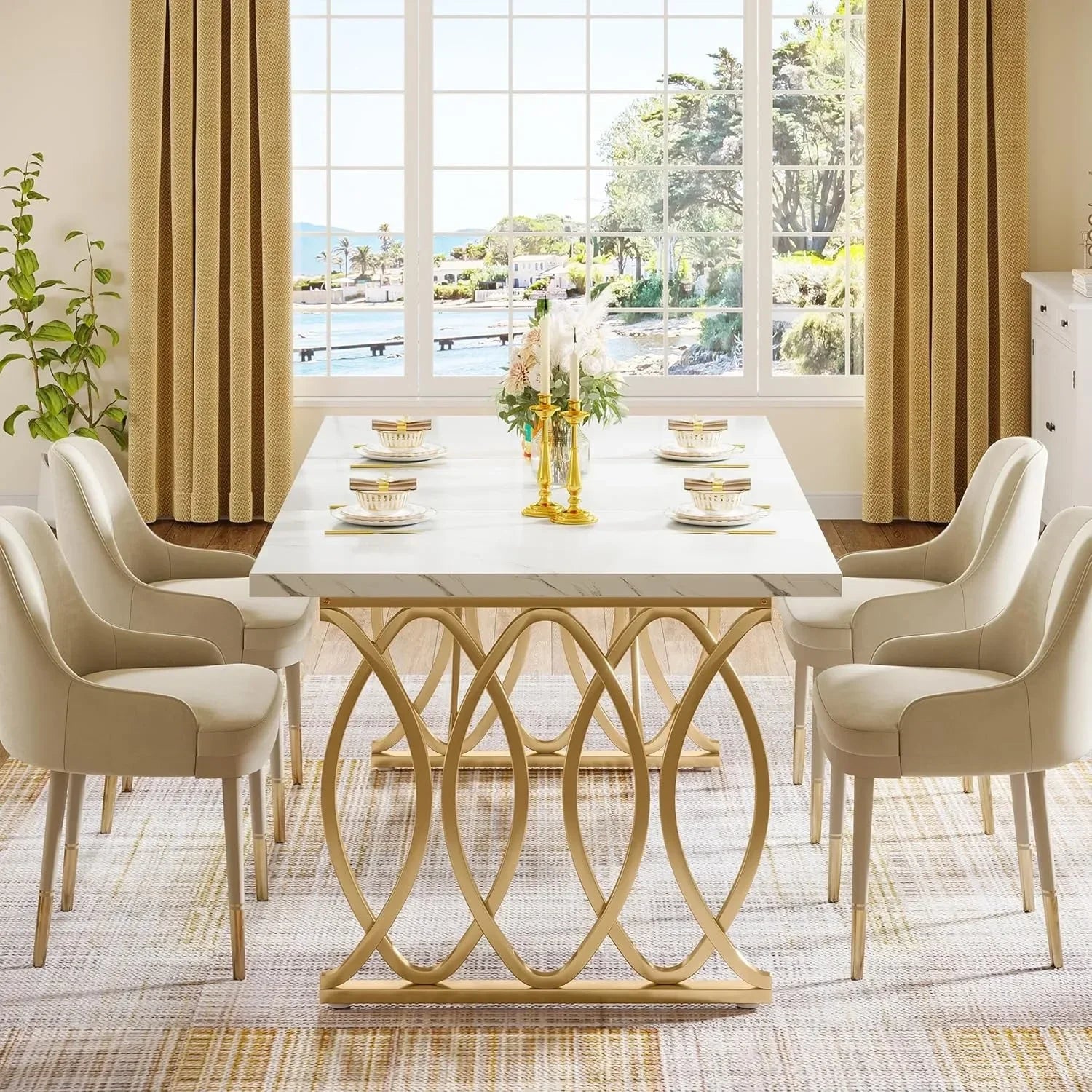 Modern Dining Table for 4-6 People
