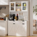71" Tall Pantry Cabinet Hutch Microwave Stand