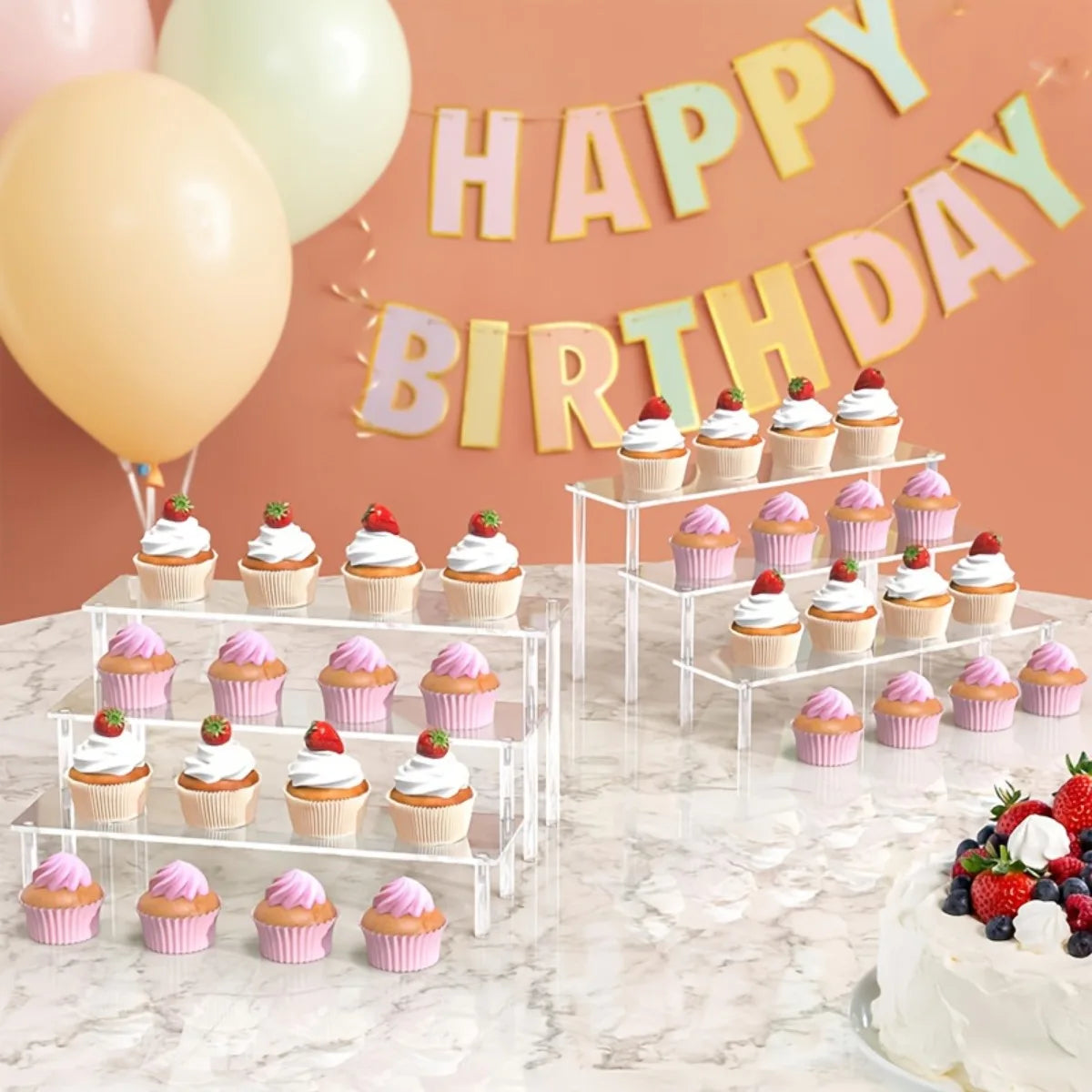3-Tier Clear Acrylic Cupcake Stand