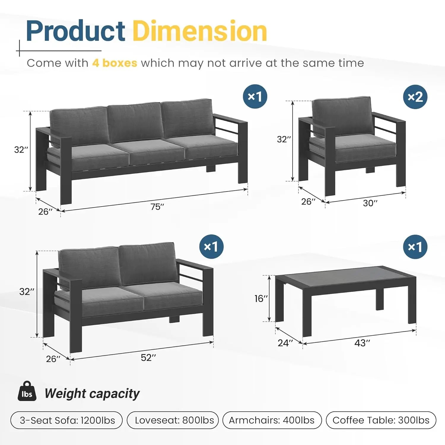 Patio Furniture Set for All Weather