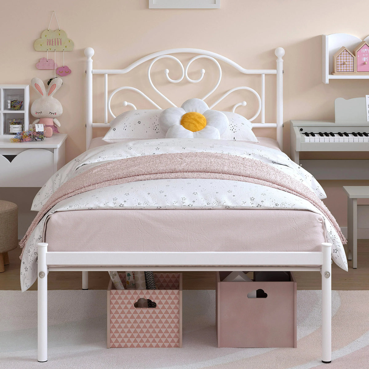 Twin Bed Frame with Headboard