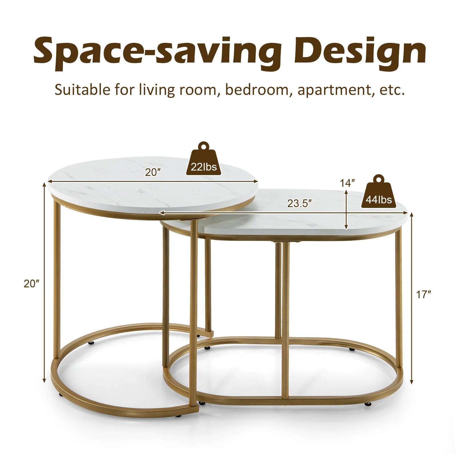 Nesting Coffee Table Set of 2