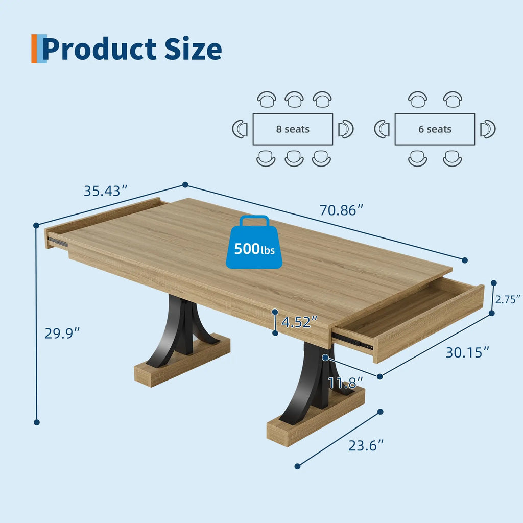 71 Inch Dining Table