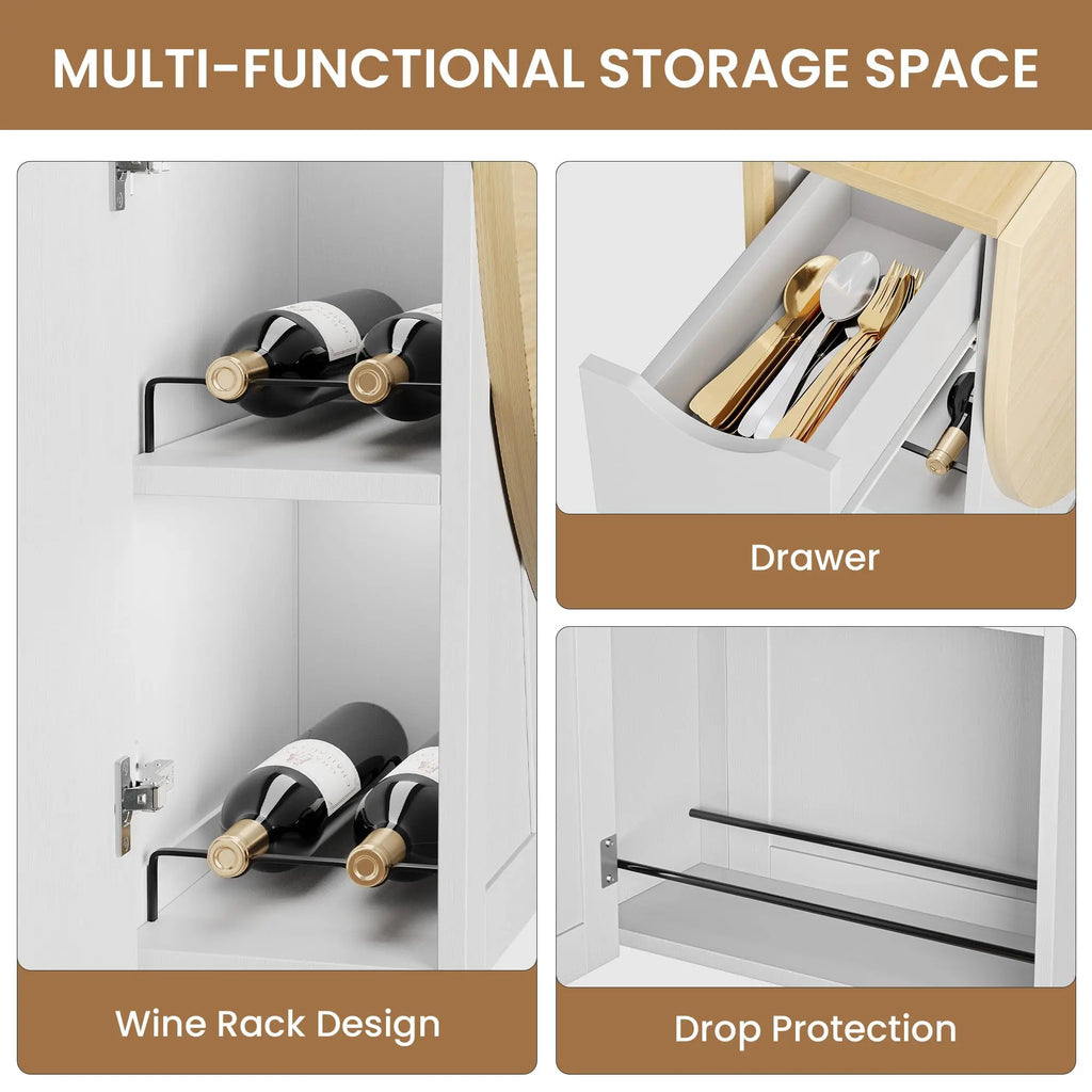 Folding Dining Table With Wine Rack