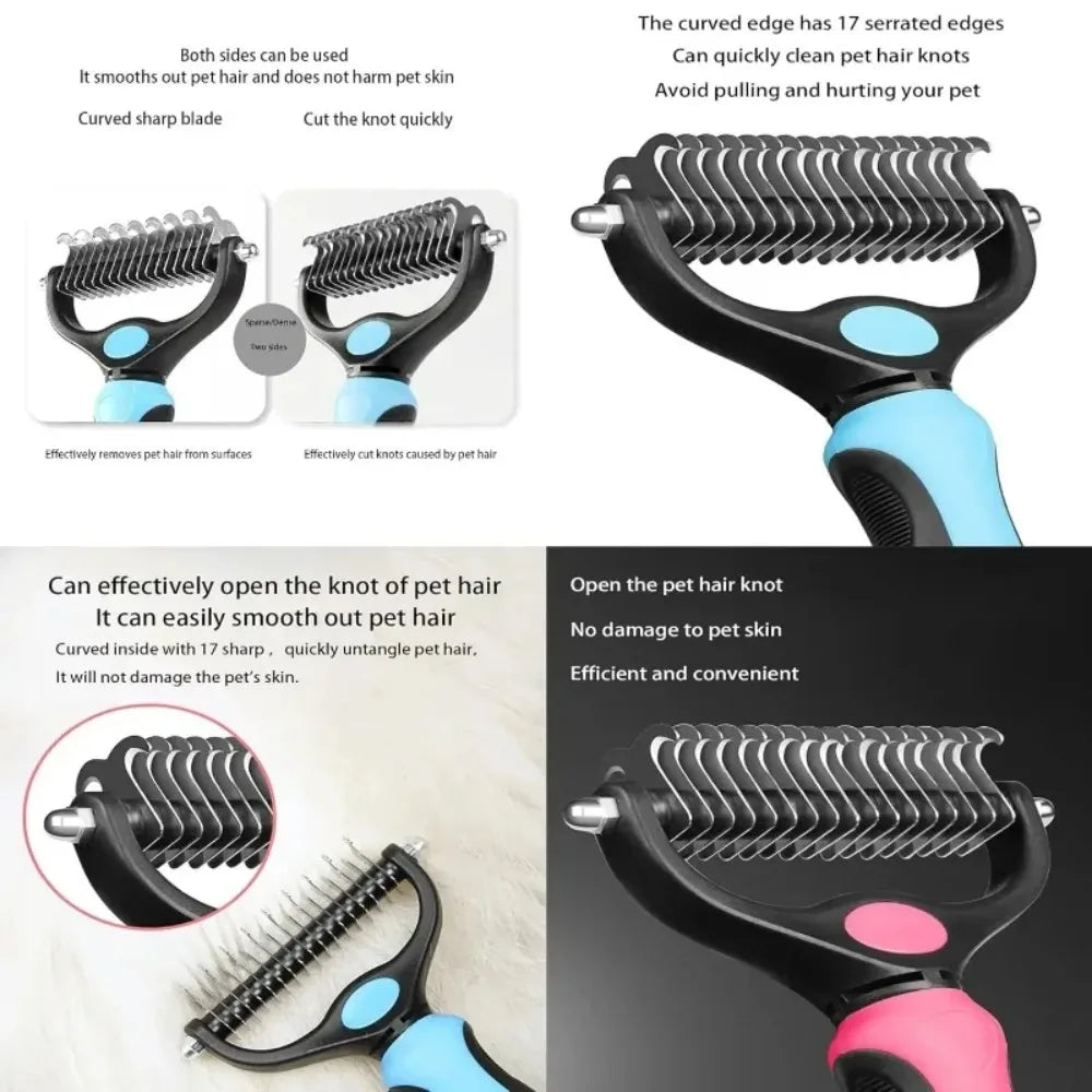 Stainless Steel Pet Grooming Brush Dog, Cat Hair