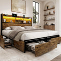 King Storage Bed Frame with 6 Drawers, USB station