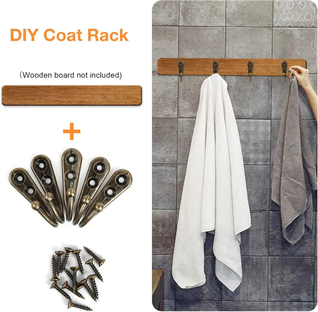 Alloy Hooks with Screws Wall Mounted Hangers