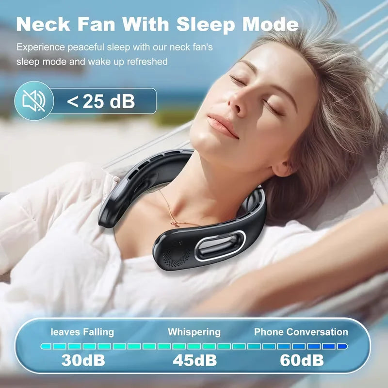 Portable Neck Fan, USB Rechargeable