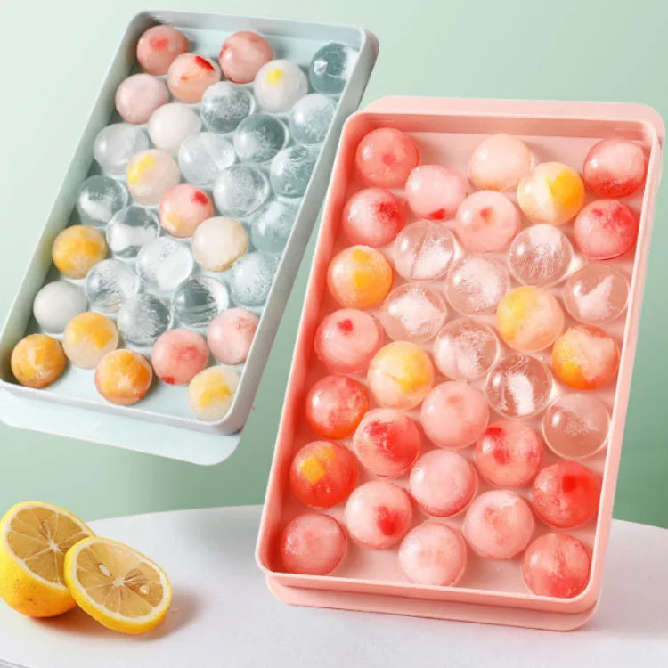 Round Ice Cube Tray with Lid