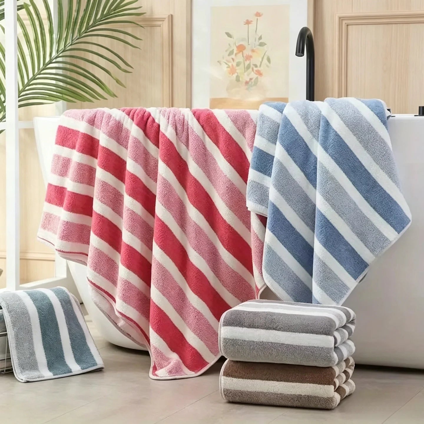 8-Piece Microfiber Bathroom Towel Set